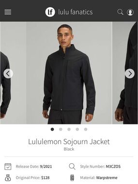 Lululemon Men’s Sojourn Jacket -Black